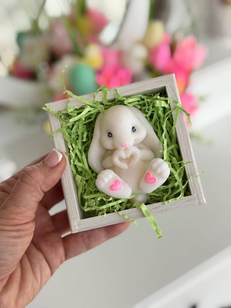 Niedliches Osterhasen-Seifengeschenk in Holzbox - Handgemachte Naturseife, Süßes Ostergeschenk Für Kinder, Frühlingshaftes Wellness-Geschenk von WunderBlumenBoutique