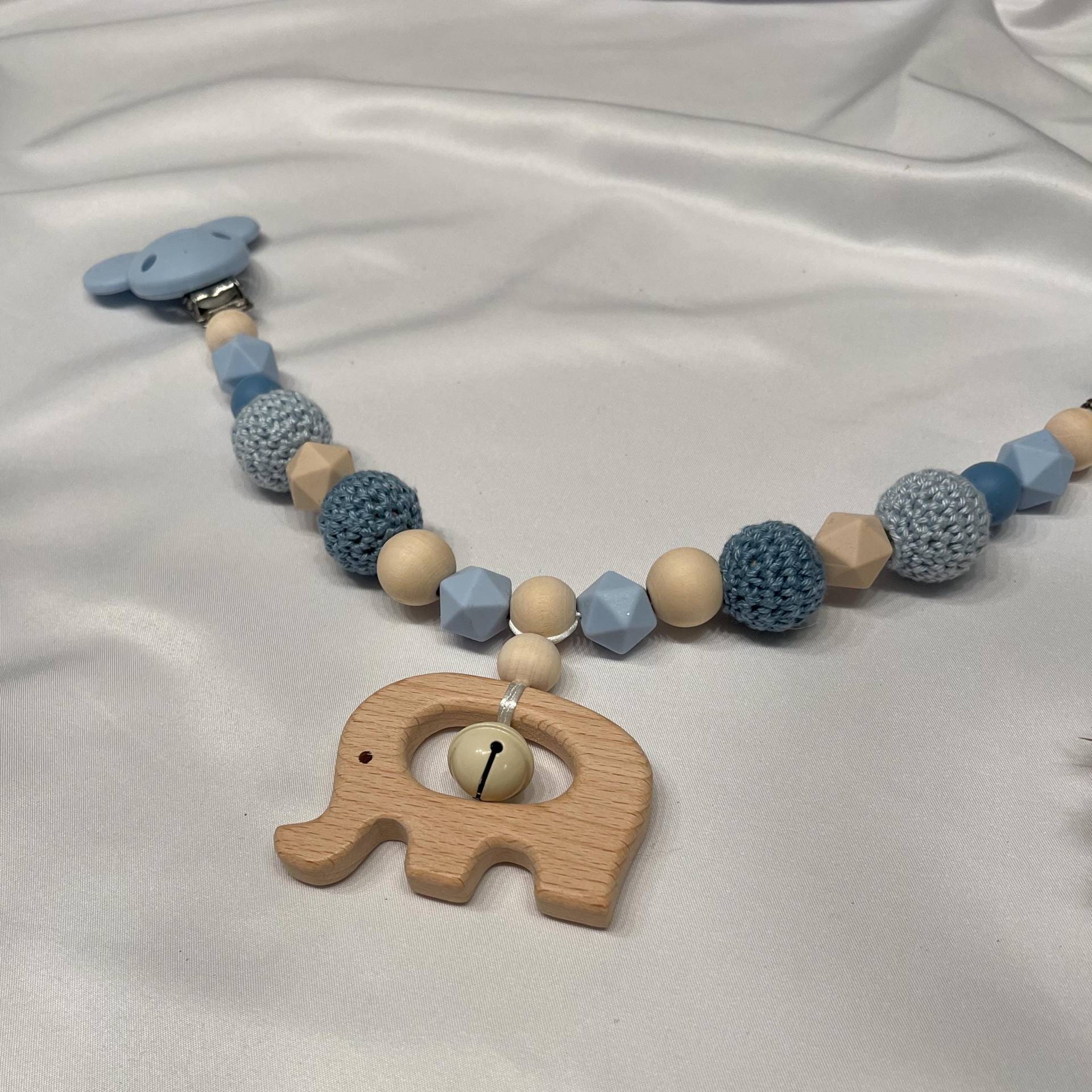 Schnullerkette Personalisiert, Kinderwagenkette Elefant , Schlüsselanhänger Baby, Geschenk, Geburt, Set Personalisierbar von WunderherzchenbyAnja