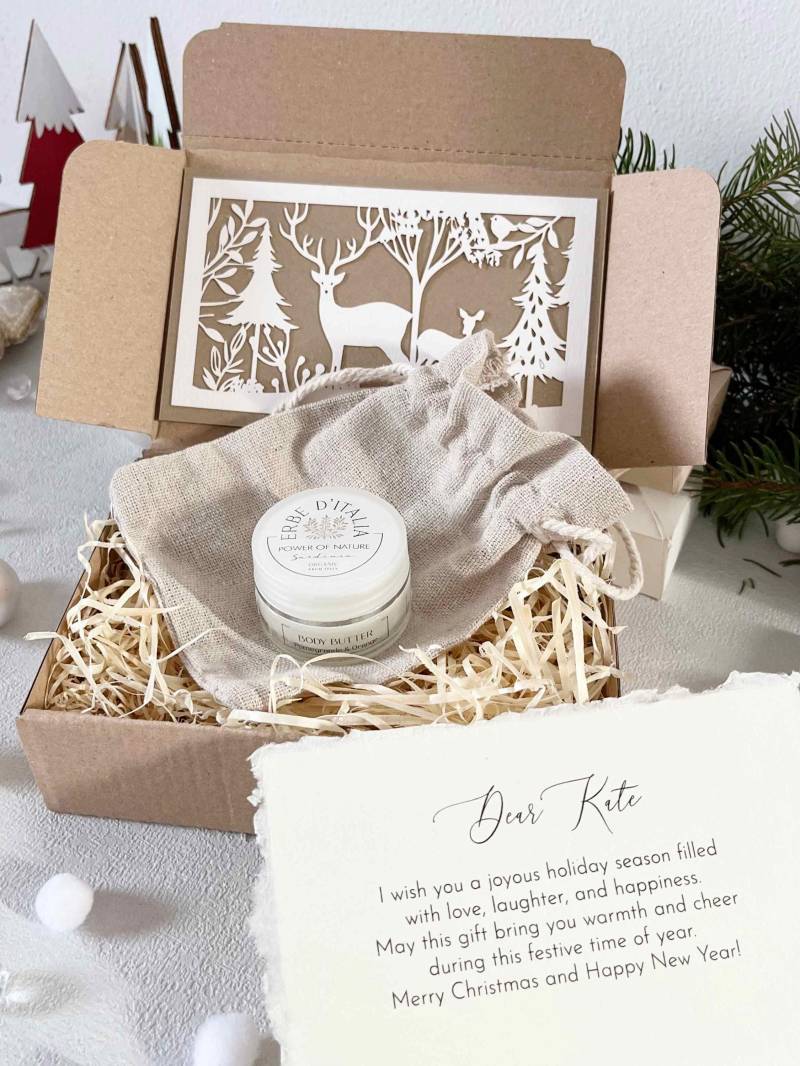 Hochwertige Körperbutter, Bio Granatapfel Und Orangencreme, Pflegeset Für Trockene Haut, Hand Körperlotion, Weihnachtsgeschenk von WunderholzShop