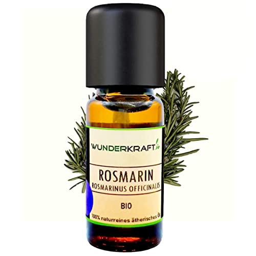 Wunderkraft.bio Bio Rosmarinöl - 100% naturreines ätherisches Bio Öl, Aromatherapie & Diffuser geeignet, für Haut-Haar-Gesicht, 10ml Aromaöl, Duftöl von Wunderkraft.bio