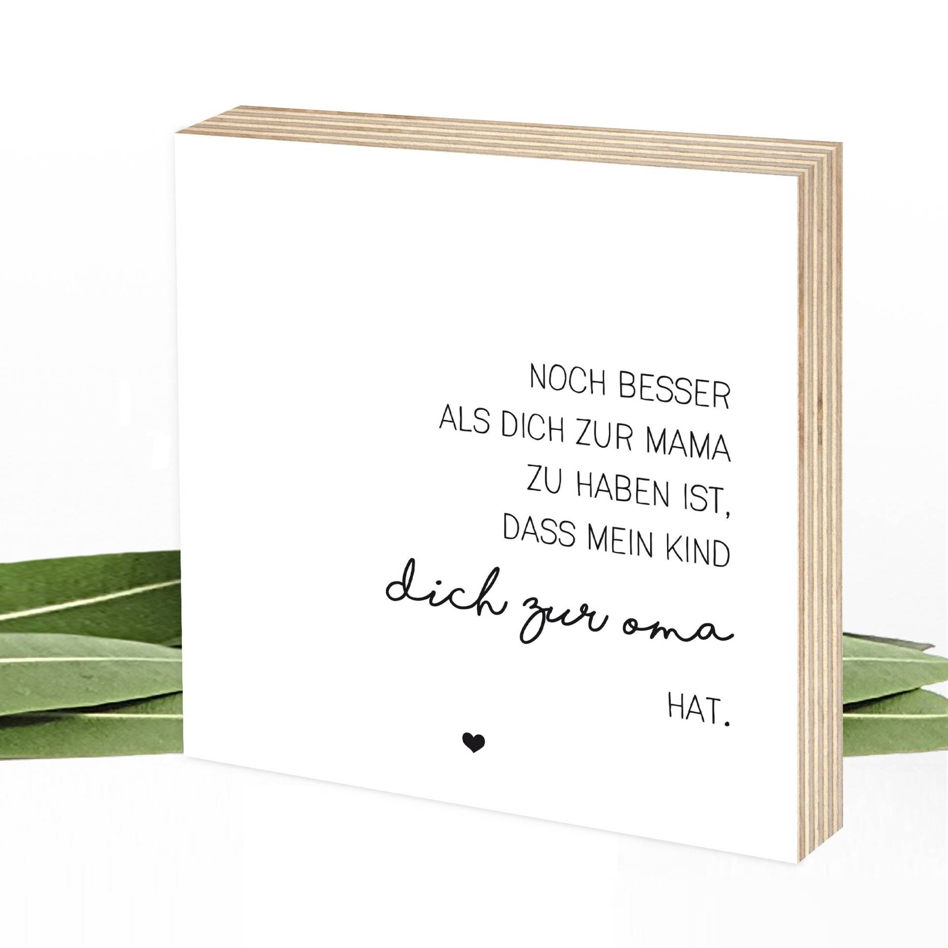 Geschenk Beste Mama Oma Holzbild, Zum Hinstellen & Aufhängen - Sprüche Auf Holz, Holzschilder Von Wunderpixel® 15x15x2cm, Einzahl von WunderpixelDE