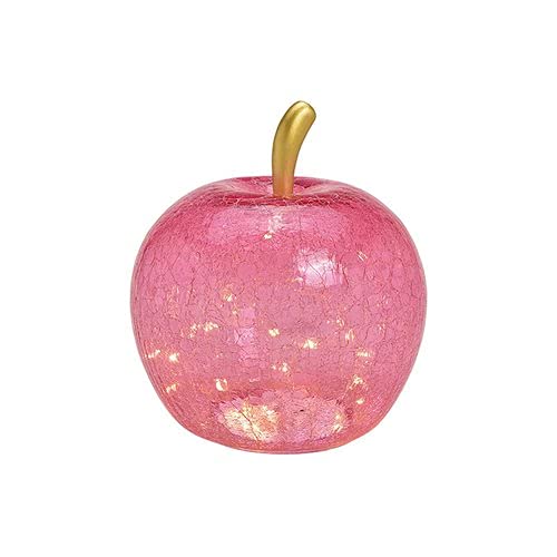 Lampe Apfel Leuchte (L) Glas, Rosa, Apfel Lampe mit LED Lichterkette, Dekoleuchte, Dekolampe, Tischleuchte, Apfellampe von Wurm