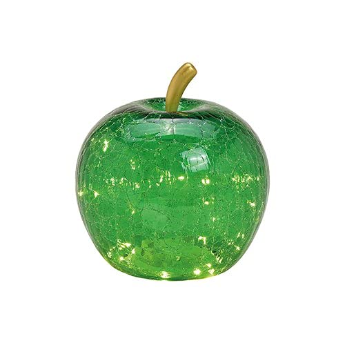 Lampe Apfel Leuchte (M) Glas, Dunkelgrün, Apfel Lampe mit LED Lichterkette, Dekoleuchte, Dekolampe, Tischleuchte, Apfellampe von Wurm