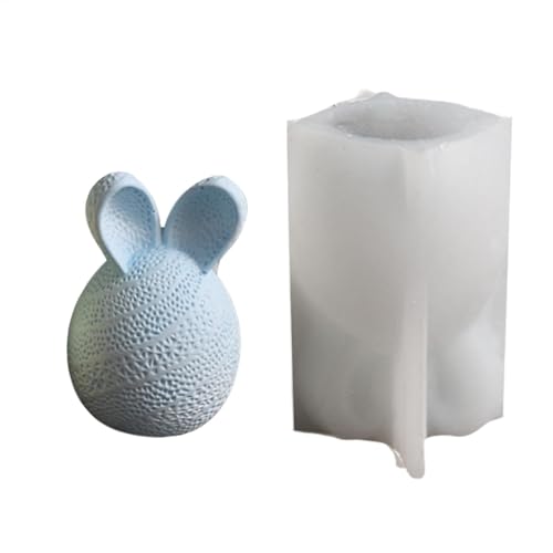 Silikonform Ostern Eier, Gießformen Silikon Ostereier Gips Zum Gießen Silikonform Ostereier Gipsformen, 3D -Kaninchenohr -Eierform Gipszementform, Osterharzgussform von Wusideday