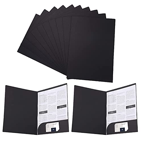 Präsentationsmappe a4 aus 350g/m² Kraftpapier Dokumentenmappe a4 Mappe mit Taschen a4 Papier Urkundenmappe a4 Sammelmappe a4 fur Buro Konferenz Business, 310 x 220mm (12, Schwarz) von Wuuooei