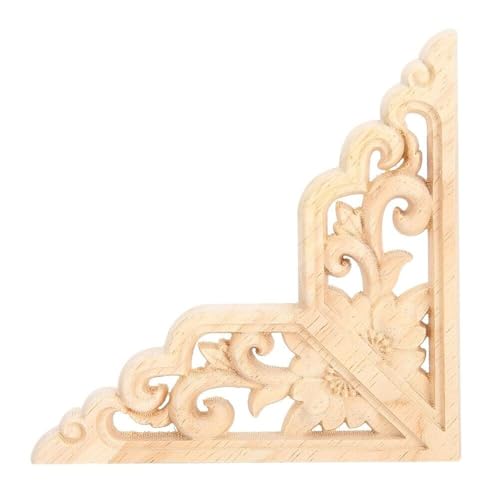 2 Stück geschnitzte Eckapplikationen aus Gummi, exquisit, stilvolle Holzaufkleber, Onlays für Wand, Schrank, Tür, Spiegel, Möbel, DIY-Dekoration (15 cm x 15 cm) von Wuyangcun