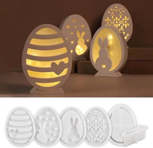 Silikonformen Gießformen Ostern, 6 Stück Silikonform Ostern Has e Gießformen Silikon Ostern Silikonform Osterei Gipsformen zum Gießen Osternhase für Ostern Dekoration von Wuyooprt