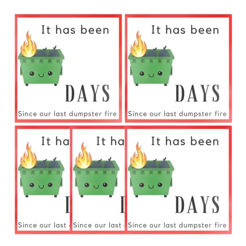 Wuyooprt Dumpster Fire Sticker, Dumpster Fire Ornament Dumpster Fire Day Aufkleber | Lustiger Dumpster Fire Day Count Stricker für Arbeiter, Familienmitglieder, Fabriken, Büros von Wuyooprt