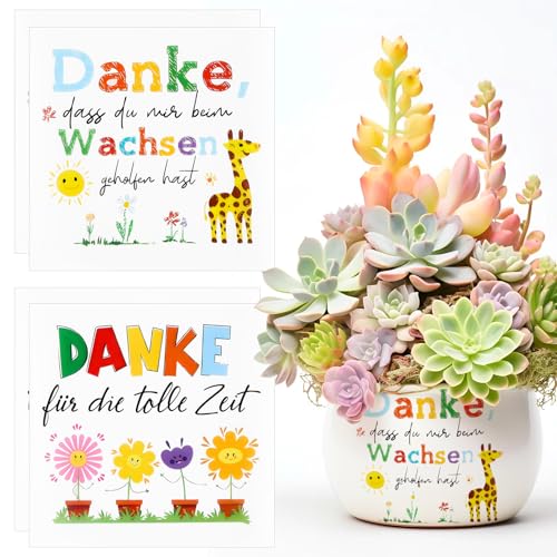 4 Aufkleber für Den Blumentopf Dankeschön Aufkleber Danke,das du Mir Beim Wachsen Geholfen Hast, Dankeschön Geschenke, Danke Erzieherin Geschenk, Dankeschön Geschenk Danke für Kindergarten von Wvu & Wvo