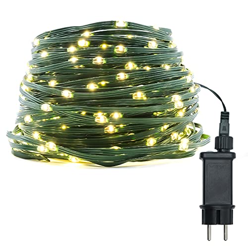 Wweixun2020 Lichterkette Weihnachtsbaum, 60M Weihnachtsbaum Lichterkette mit Stecker, Ultraleicht Led Warmweiß Weihnachtsbeleuchtung Innen, 600 LED mit 8 Modi für Weihnachten, Party, Aussen, Innen von Wweixun2020