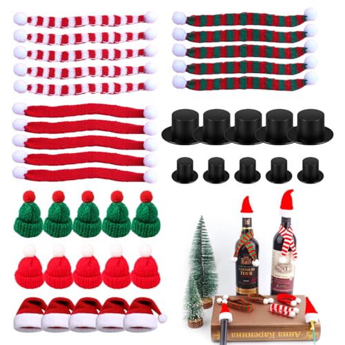 40 Stück Mini Weihnachtsmütze Wichtelmütze Mini Zylinder Hut Zum Basteln Mini Mütze Nikolausmütze Mini Weihnachtsmütze Mini Zylinder Hut für die Dekoration kleiner Weihnachtsbäume, Schneemänner von Wxgoqrcn