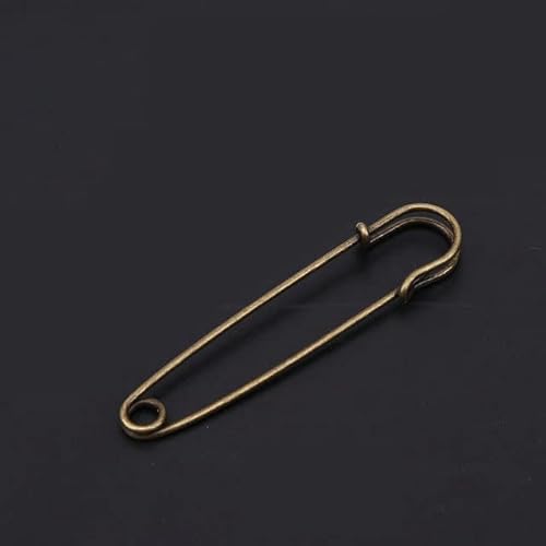 Sicherheitsnadeln 20 Stück 60/70/75/89/100 mm große schwere Sicherheitsnadeln, Starke Decken-Sicherheitsnadeln for DIY Brosche, Handwerk, Schmuck, Fingding Teppichnadeln(Bronze,50mm) von WyANDWA