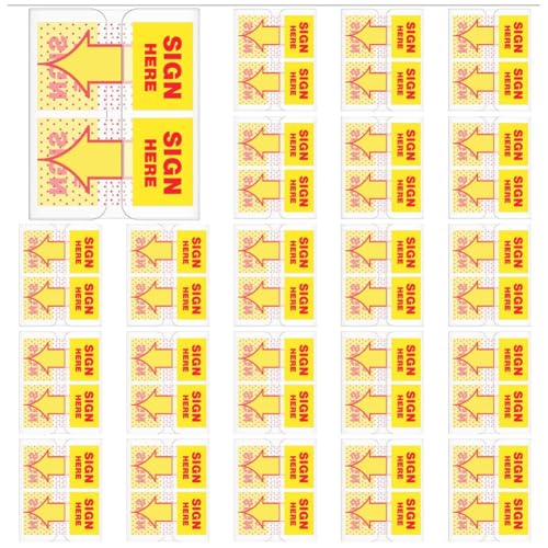 Wyerewel 1250 Stück Schild-Here-Aufkleber, 2,5 cm, Datumsschild, Datumsschild, Aufkleber mit Spender, Flagge, einfach zu versenden für Büro von Wyerewel