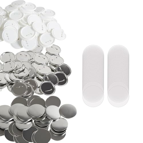 Wyerewel 200 Sets 7,6 cm 75 mm Pin Back Button Teile für Button Maker Maschine, DIY Runde Button Badge Teile von Wyerewel