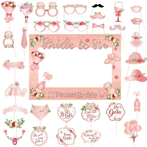 Bride to Be Party Photo Booth Props - Bridal Shower Party Photobooth Props Paper Photo Booth Frame von Wylario