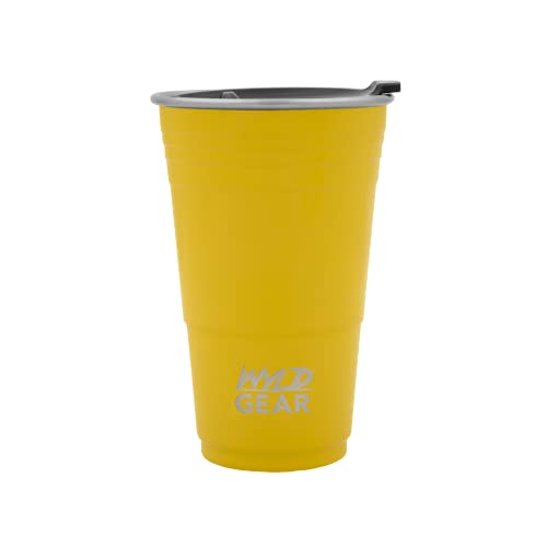 Wyld Gear Wyld Cup 16 oz (473 ml), Yellow - Inklusive V-Flow Lid (wiederverschließbarer Deckel) | Isolierbecher | Thermos-Becher | BPA-frei von Wyld Gear