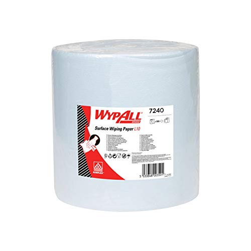 WypAll L10 Oberflächenwischpapier 7240 - Jumbo Xtra Wischerrolle - 1 blaue Rolle x 1.000 Papierwischer von Wypall