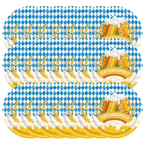 Wyttuubv Oktoberfest-Dekorationen,Oktoberfest-Dekorationsset | 24-teiliges Oktoberfest-Geschirr-Set | Bayerisches Beisammensein, authentische Dekorationen – für 24 Gäste bei einem von Wyttuubv