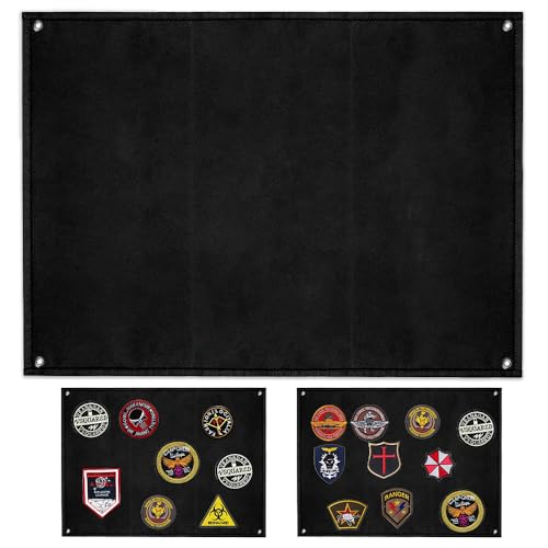 Wzhtuzi Kletttafel Patches Klett, 60 x 45cm Klett Patch Board, Taktische Militär Patch Holder, Taktische Patch-Display-Tafel Mit Ösen, Platte Klett-Teller für Militär-Patch-Aufhängung (Schwarz) von Wzhtuzi