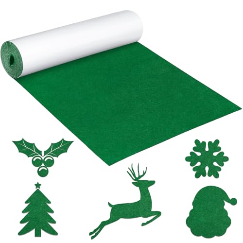 Wzone 31×200cm Filz Selbstklebend, GrüN Filzmatte Filzband Selbstklebend, Filzstoff für Geschenkboxen, Bilderrahmen, Stühle und Sofas Usw (12.2 x 78.74in) von Wzone