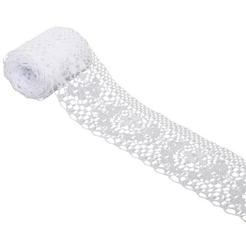 Wzxhew # 9,1 m Stoffband, bestickt, Netz, Spitze für Handarbeiten, Nähen, Hochzeit, Applikation, Kleider, Schleifen, Dekor (Weiß, Einheitsgröße) von Wzxhew