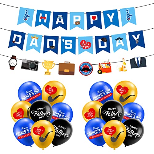 Wzxhew # Vatertagsdekorationen Pull Flag Party Dekorationen Pull Flag Papier Blume Ballon Set Happy Dad's Day (D, D) von Wzxhew