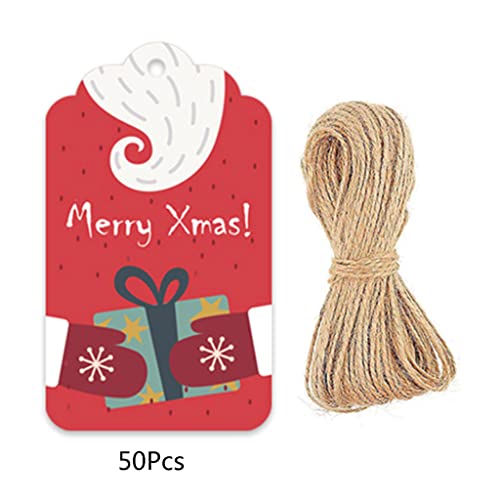 Frohe Weihnachten Tags 50 Stück/Packung Für Geschenkpapier Karten Etiketten Weihnachtsgeschenkanhänger von X-Institute
