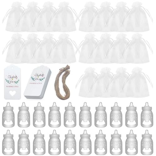 X-Institute 20-teiliges Vielseitiges Babyparty Rückgabegeschenk Stilvolles Flaschenöffner Set Für Gäste Praktisches Werkzeug Zum Öffnen Von Flaschen Dankeskarten von X-Institute