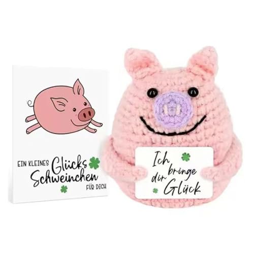 X-Institute Handgefertigter Gehäkelter Glücks Umarmungs Piggy Puppen Schlüsselanhänger Handgefertigter Strick Piggy Schlüsselanhänger Anhänger Sammlerstück Geschenk Für Erwachsene Und Kinder von X-Institute