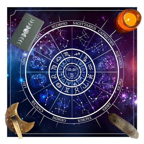 X-Institute Quadratisches Flanell Tarot Tuch Brettspiel Pad Astrologische Orakel Pad Tischdecke Kartenmatte Wahrsagerei Tischdecke von X-Institute