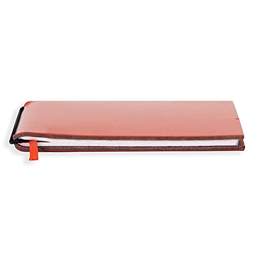 X17-A5 Notizbuch/Personal Organizer | 7mm dünn | orange; aus recyceltem Leder. Nachfüllbar. Notizheft (kariert 2,5mm) mit Doppeltasche, Made in Germany. von X17