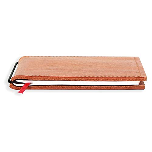 X17-A5 Notizbuch/Personal Organizer | 9 mm dünn | braun "cognac", aus Leder. Nachfüllbar. Notizheft (gepunktet) mit Doppeltasche, Made in Germany. von X17