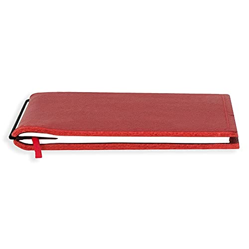 X17-A5 Notizbuch/Personal Organizer | 9 mm dünn | rot, aus Leder. Nachfüllbar. Notizheft (kariert 2,5mm) mit Doppeltasche, Made in Germany. von X17