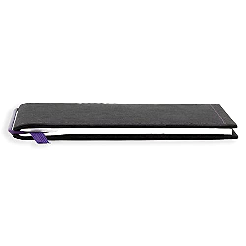 X17-A6 Notizbuch/Personal Organizer | 7mm dünn | schwarz + lila, vegan! Deutsches Zellulose-Material. Nachfüllbar. Notizheft (liniert) mit Doppeltasche, Made in Germany. von X17