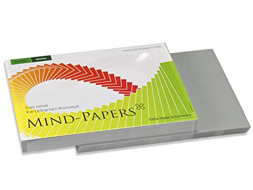 X17- Mind-Papers Nachfüllpack, DIN A6, 100 Karteikarten/Lernkarten, Farbe: schiefer von X17