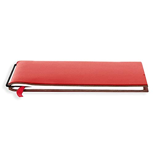X17-A5 Notizbuch/Personal Organizer | 7mm dünn | rot; aus recyceltem Leder. Nachfüllbar. Notizheft (kariert 2,5mm) mit Doppeltasche, Made in Germany. von X17