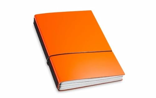 X17 Notizbuch A5, orange; aus recyceltem Leder. Austauschbare Notizhefte (blanko, liniert, kariert, gepunktet) Made in Germany von X17