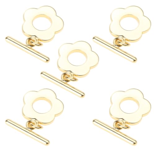 5 Sets Blumen-Knebelverschlüsse, Verbindungsstücke, T-Stange, Halsketten, Armbänder, Verschlüsse, Schmuckherstellung, Zubehör, einfach zu verwenden von XAGMODSHN