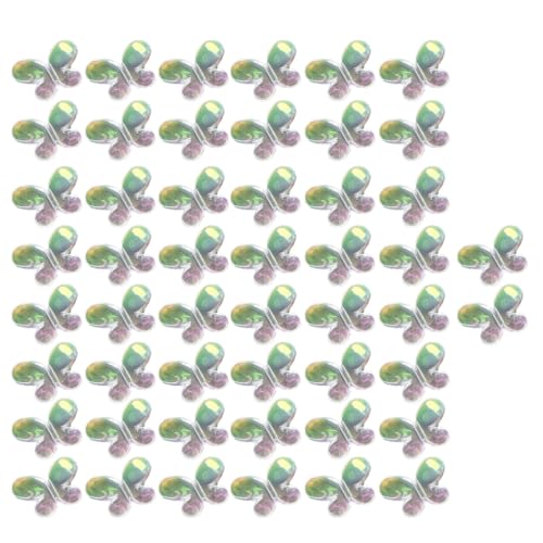 50 Stück Acryl-Schmetterlings-Perlen, Kristallglas-Abstandshalter, lose Perlen, Schmuckzubehör von XAGMODSHN
