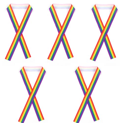 Bunte Regenbogenfarbene Bänder für Bastelarbeiten, Geschenkverpackungen und Dekorationen, Polyester, Urlaub, Party, Ornament von XAGMODSHN