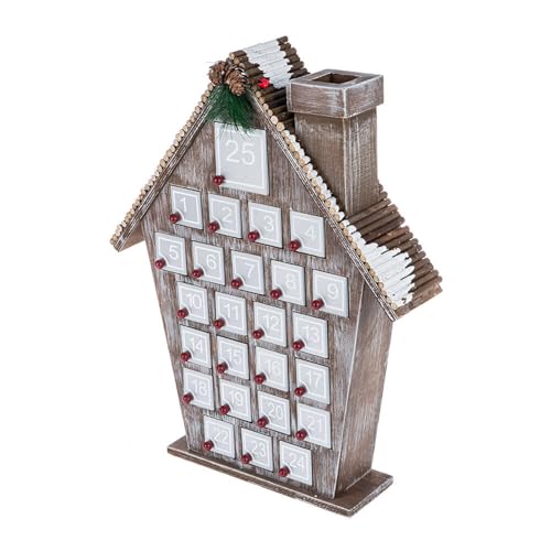 Dekorativer Holz-Weihnachtskalender mit 25 Geschenkboxen für Erwachsene und Kinder, Urlaubsgeschenk, Adventskalender, Holzkalender, Schreibtisch-Ornament von XAGMODSHN