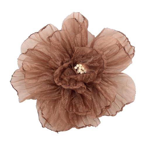 Organza-Blume, brennender Stoff, Blume, handgefertigt, 3D-Blume, Haar-Accessoire, Kleidung, Blumenornament, Damen von XAGMODSHN