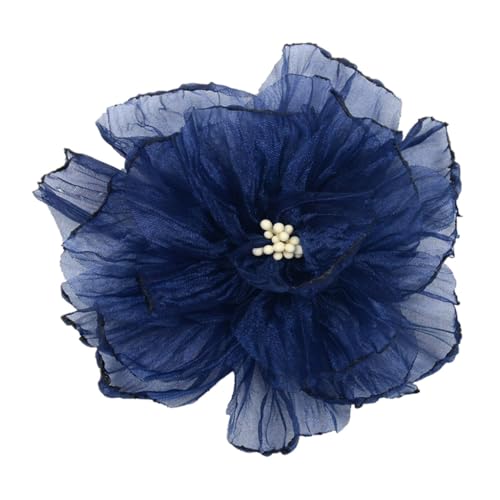 Organza-Blume, brennender Stoff, Blume, handgefertigt, 3D-Blume, Haar-Accessoire, Kleidung, Blumenornament, Damen von XAGMODSHN