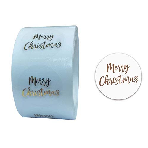 Runde Aufkleber mit Aufschrift "Merry Christmas", selbstklebend, transparent, für Geschenkboxen von XAGMODSHN