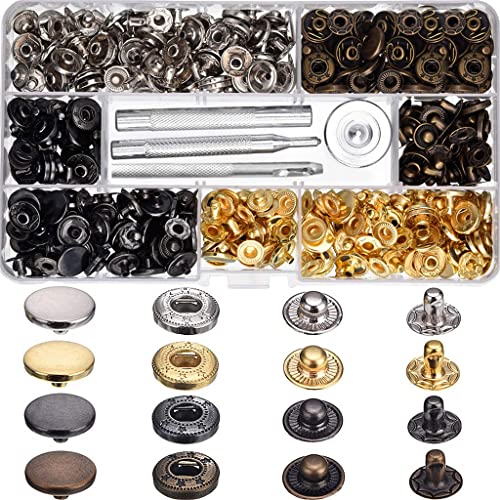 XAGMODSHN 100 Sets 12,5 mm Metallknöpfe Leinwand mit Zange und 4 Stück Befestigungswerkzeugen von XAGMODSHN