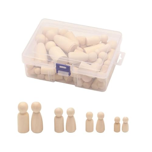 XAGMODSHN 50pieces Wood Peg Dolls Set Figur Dolls von XAGMODSHN