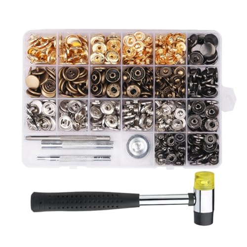 XAGMODSHN Fasteners Kits Praktisches Knopf-Set aus Metall für Kleidung, Jacken, Jeans, Taschen, Leinen von XAGMODSHN