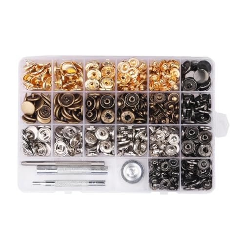 XAGMODSHN Fasteners Kits Praktisches Knopf-Set aus Metall für Kleidung, Jacken, Jeans, Taschen, Leinen von XAGMODSHN