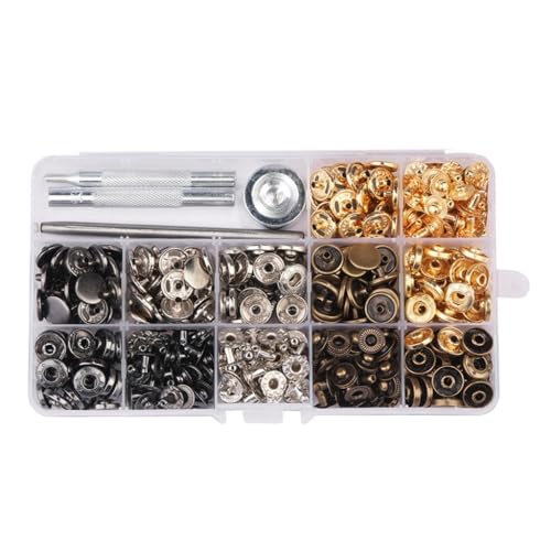 XAGMODSHN Fasteners Kits Praktisches Knopf-Set aus Metall für Kleidung, Jacken, Jeans, Taschen, Leinen von XAGMODSHN