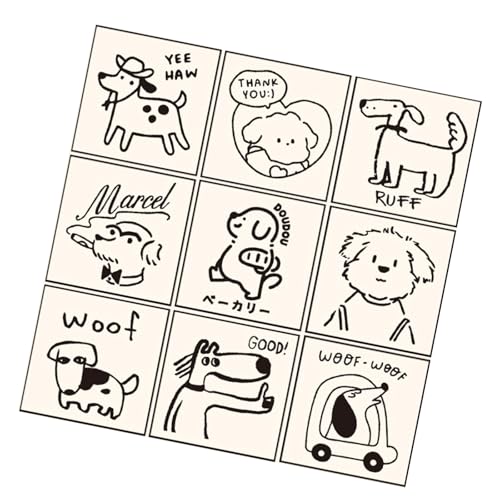 XAGMODSHN Kreative Holzstempel Mit 9pcs Cartoon Hund/Kätzchen Machen Selbst Scrapbooking Card Making Cartoon Tierthema von XAGMODSHN